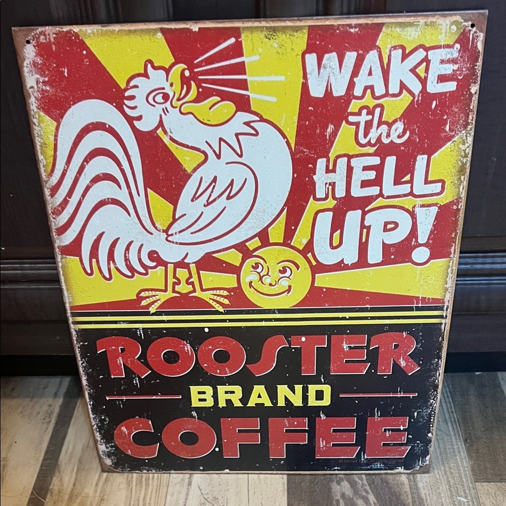 Rooster Brand Coffee Sign